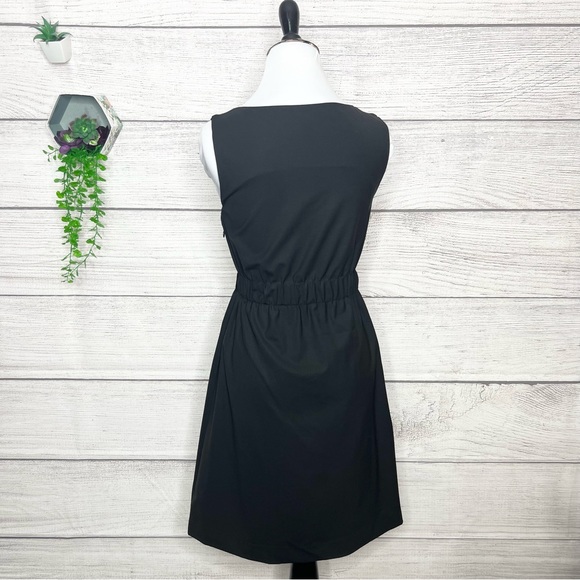 Theory Solid Black Sleeveless Cinched Waist Fit & Flare Dress Size 2 XS - Picture 7 of 11